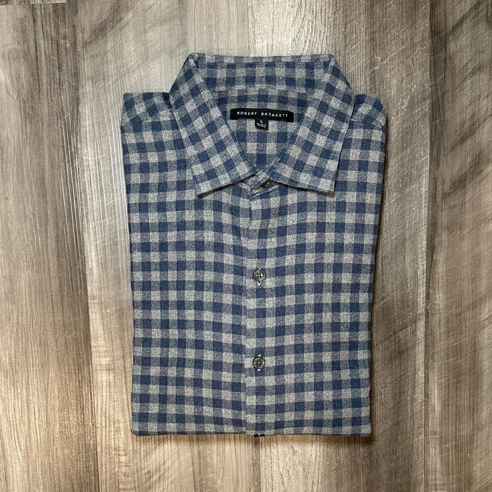 Robert Barakett Flannel Checkered Long Sleeve Button Down - Large